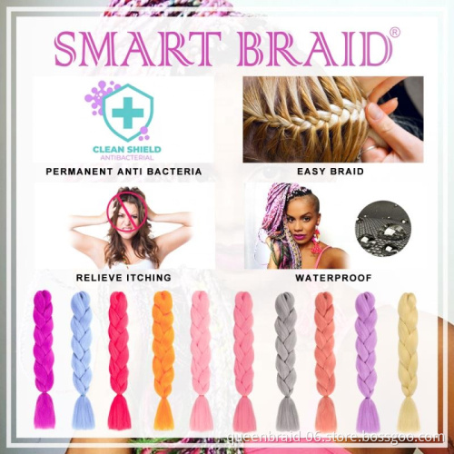 2021 Wholesale Braiding Hair 100 Color Available 100g 24inch for Crotchet Jumbo Hair Braid Synthetic Hair Extension Jumbo Braid
